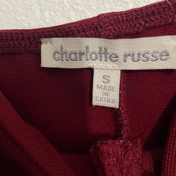 Charlotte Russe bustier style bodycon wine fitted strap dress dress - Picture 3 of 5